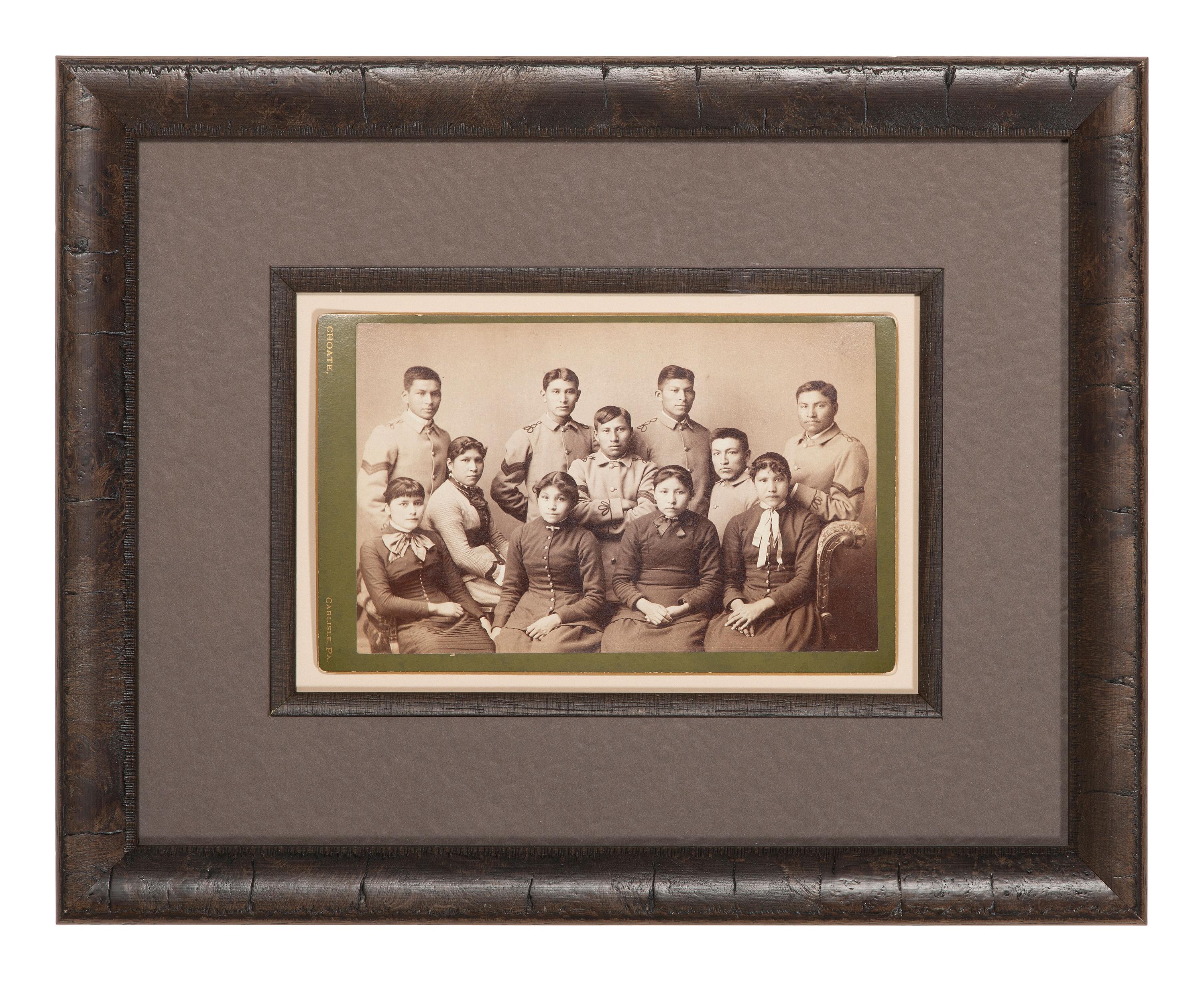 CHOATE, John N. (1848-1902), photographer. 3 boudoir cards featuring groups of students at Carlisle Indian School. Carlisle, PA, ca 1880s.