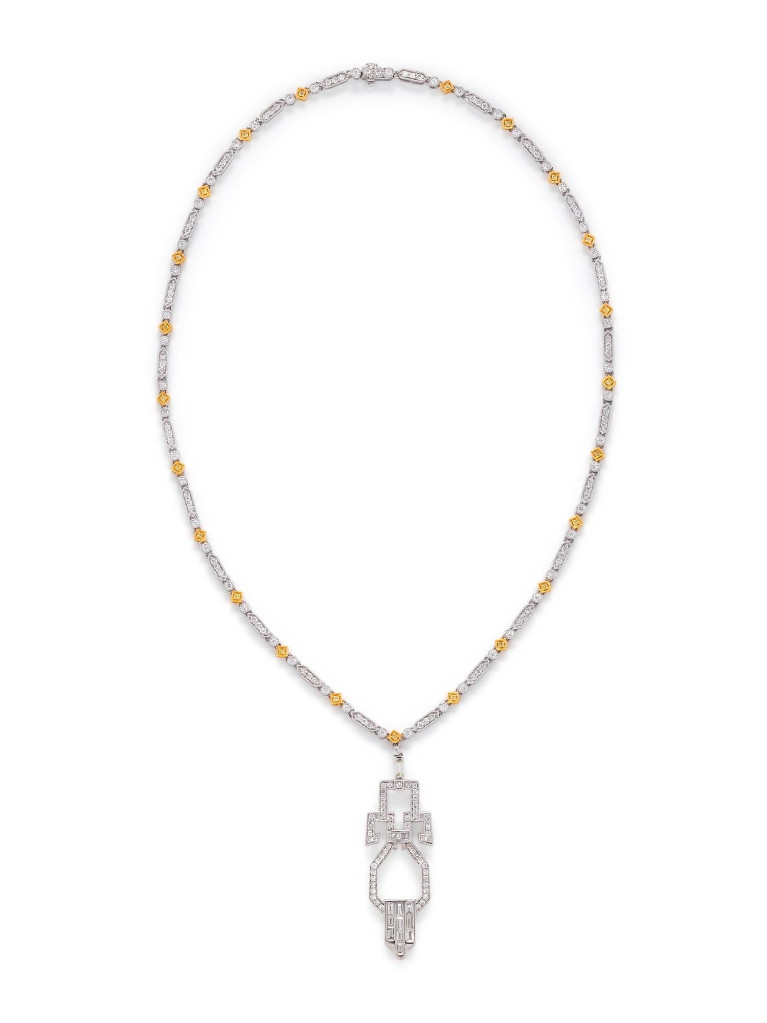 DIAMOND AND COLORED DIAMOND NECKLACE