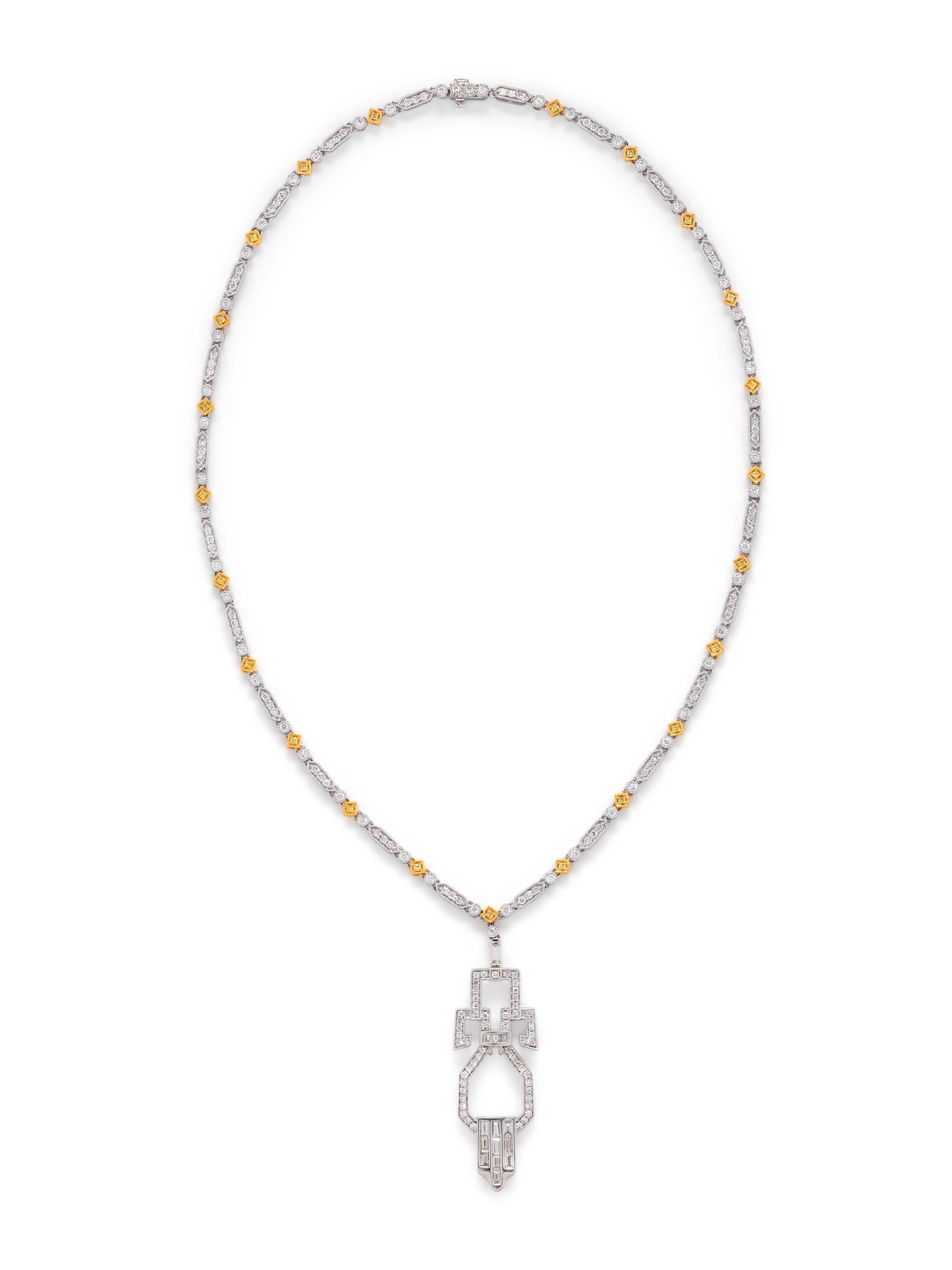 DIAMOND AND COLORED DIAMOND NECKLACE