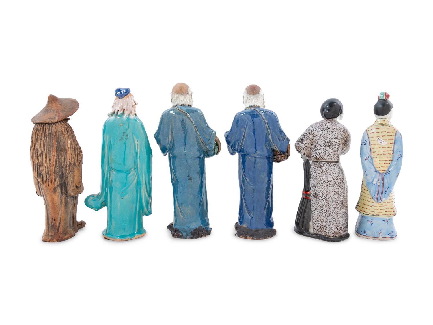 Eleven Chinese Glazed Figures