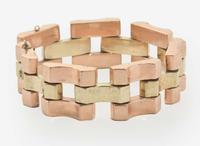 A Two-Tone 10K Yellow and Rose Gold Bracelet