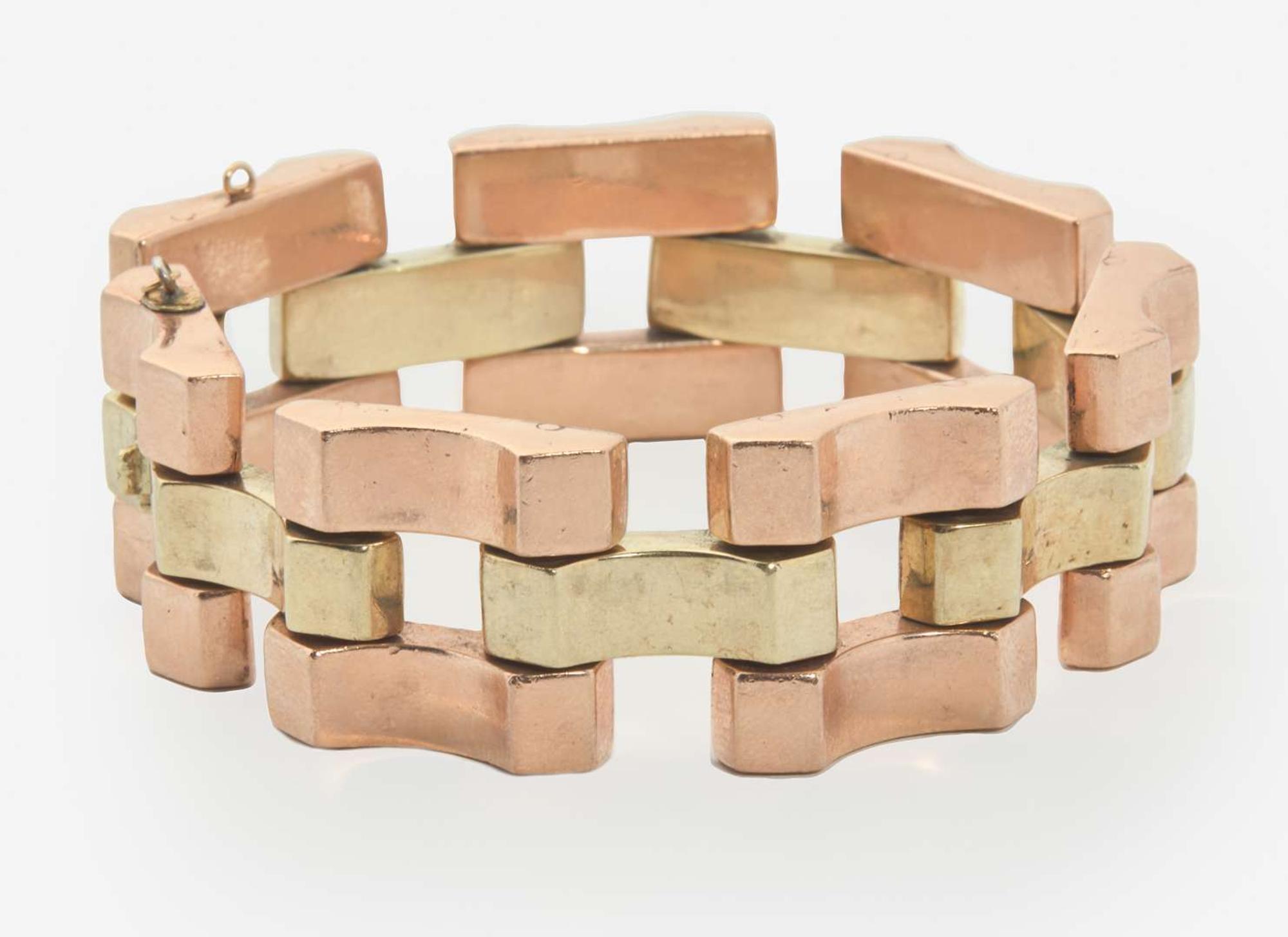 A Two-Tone 10K Yellow and Rose Gold Bracelet