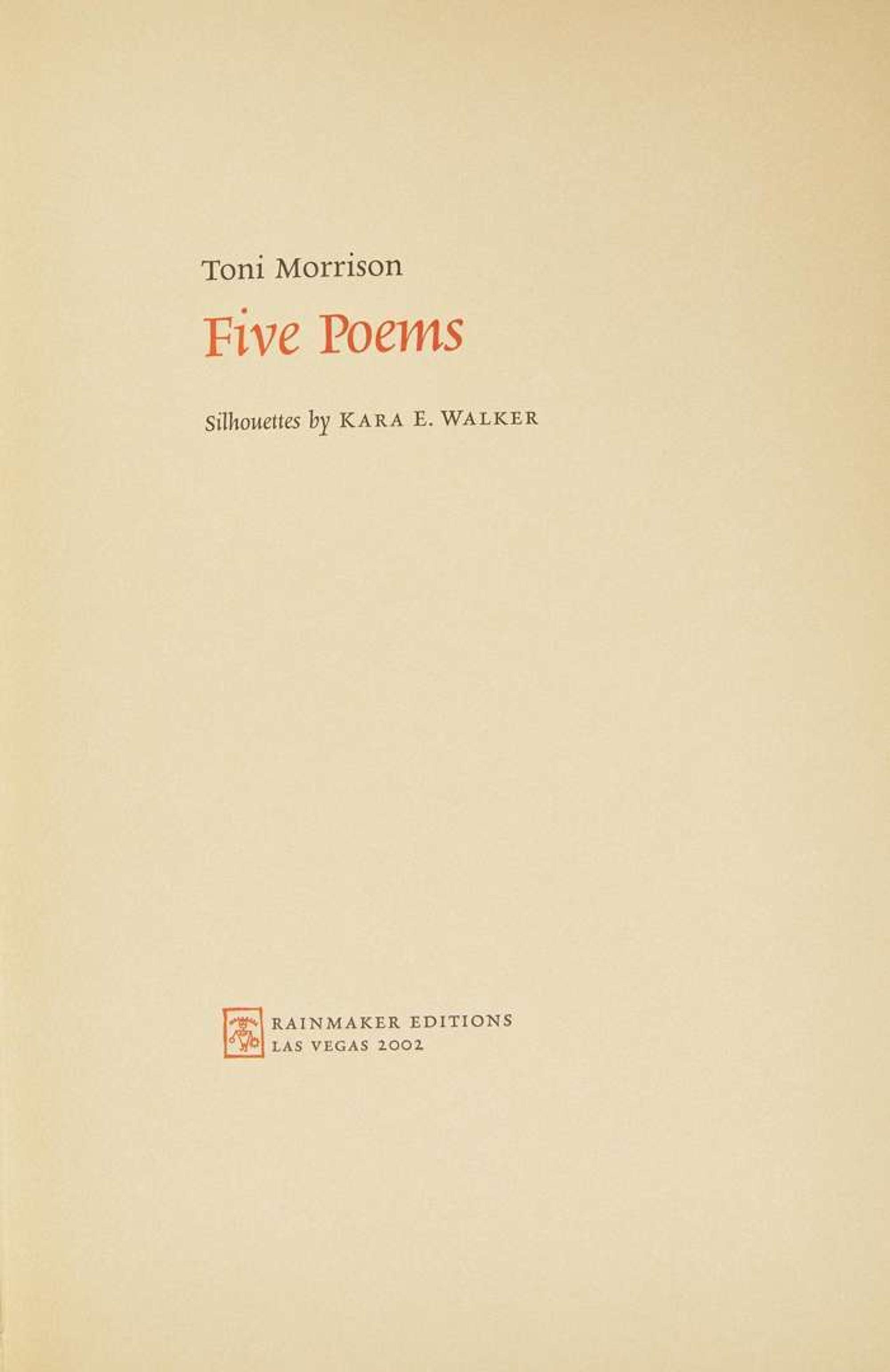 [Art] Morrison, Toni and Kara E. Walker: Five Poems