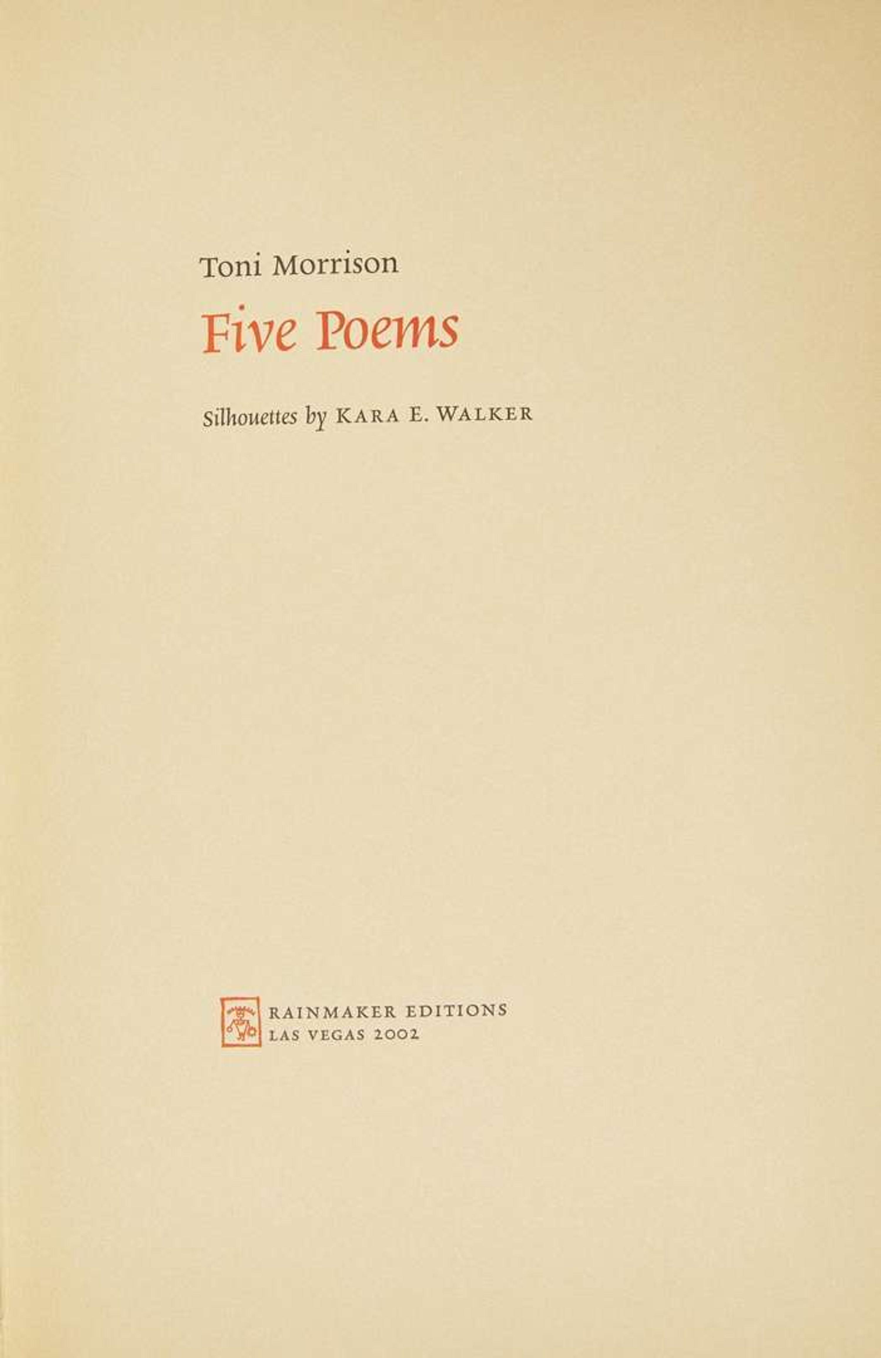 [Art] Morrison, Toni and Kara E. Walker: Five Poems