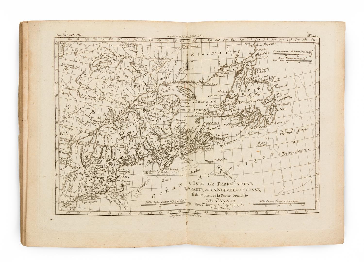 BONNE, Rigobert (1727-1794). Atlas de toutes les parties connues du globe terrestre. [Geneva: J. L. Pellet, 1780?].