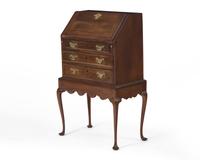 A Queen Anne walnut and maple inlaid child’s desk-on-frame, New England, mid-18th century