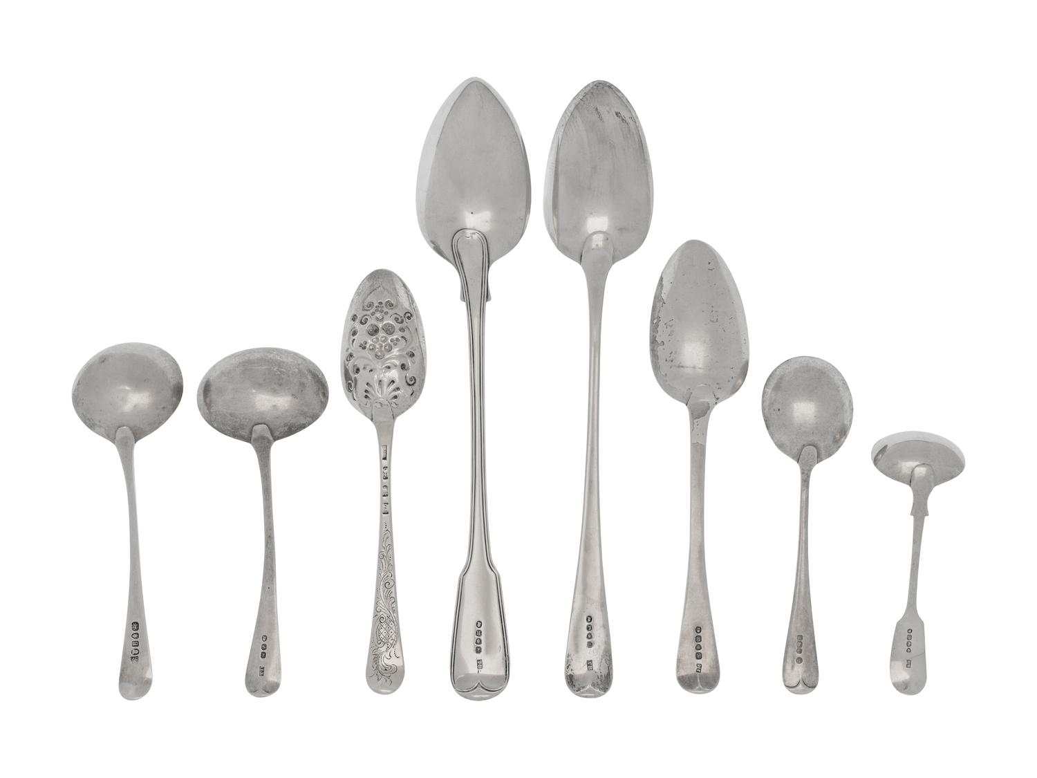 A Collection of English Silver Table Spoons