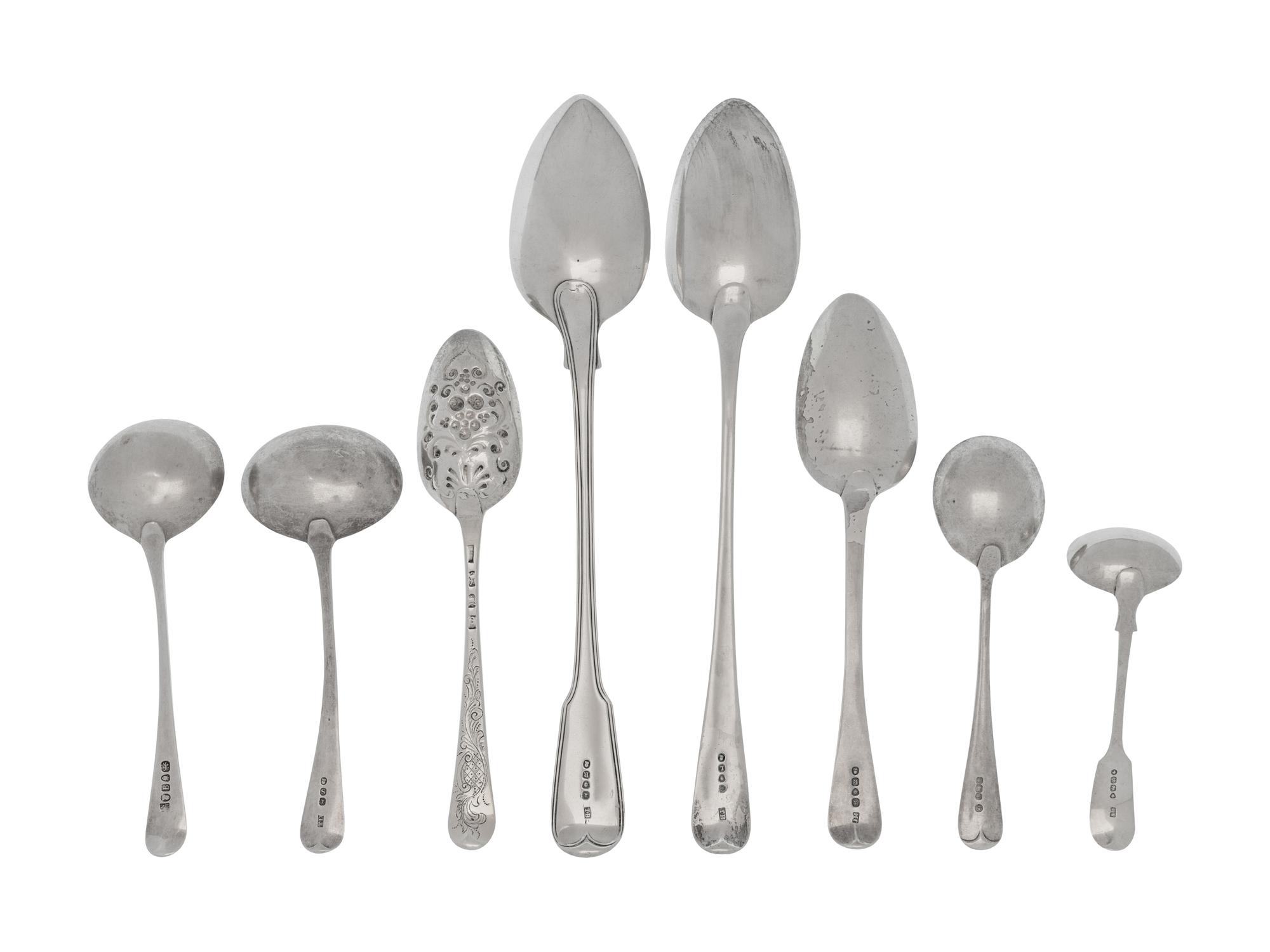 A Collection of English Silver Table Spoons