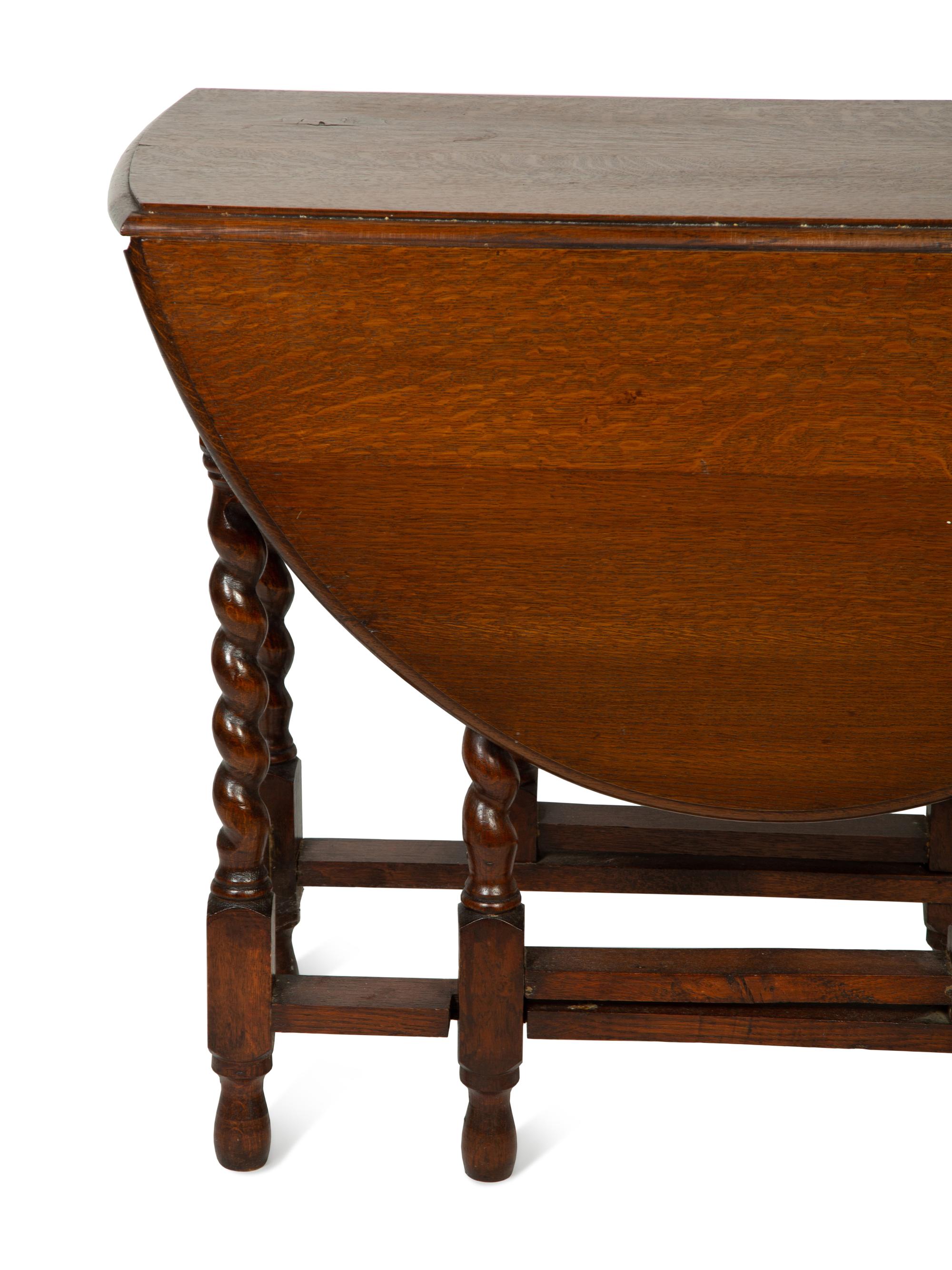 A William and Mary Style Oak Drop-Leaf Table