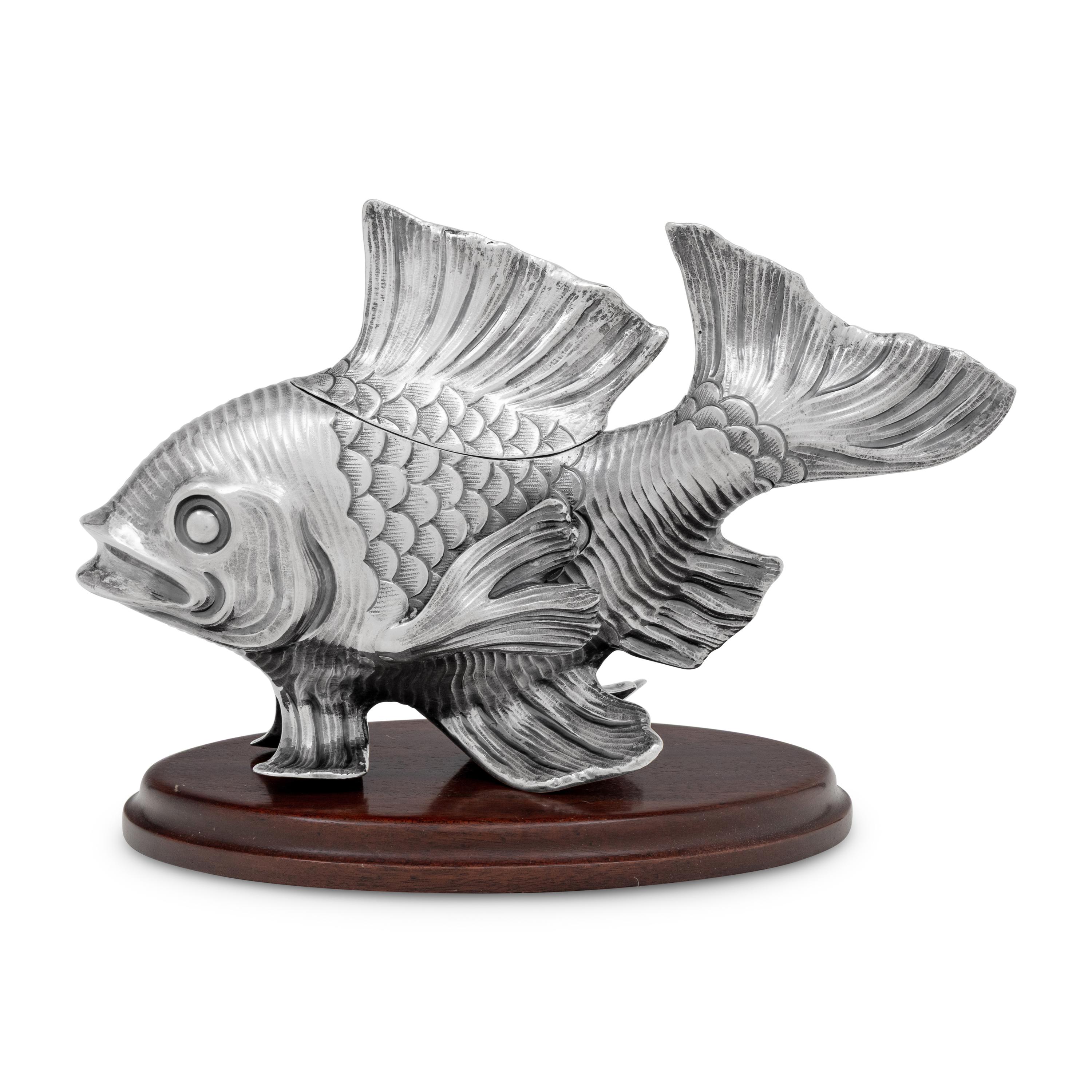 A Buccellati Silver Fish-Form Table Box