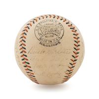 A 1935 Philadelphia Phillies Multi-Signed Baseball and Babe Ruth Home Run Special Retail Box,