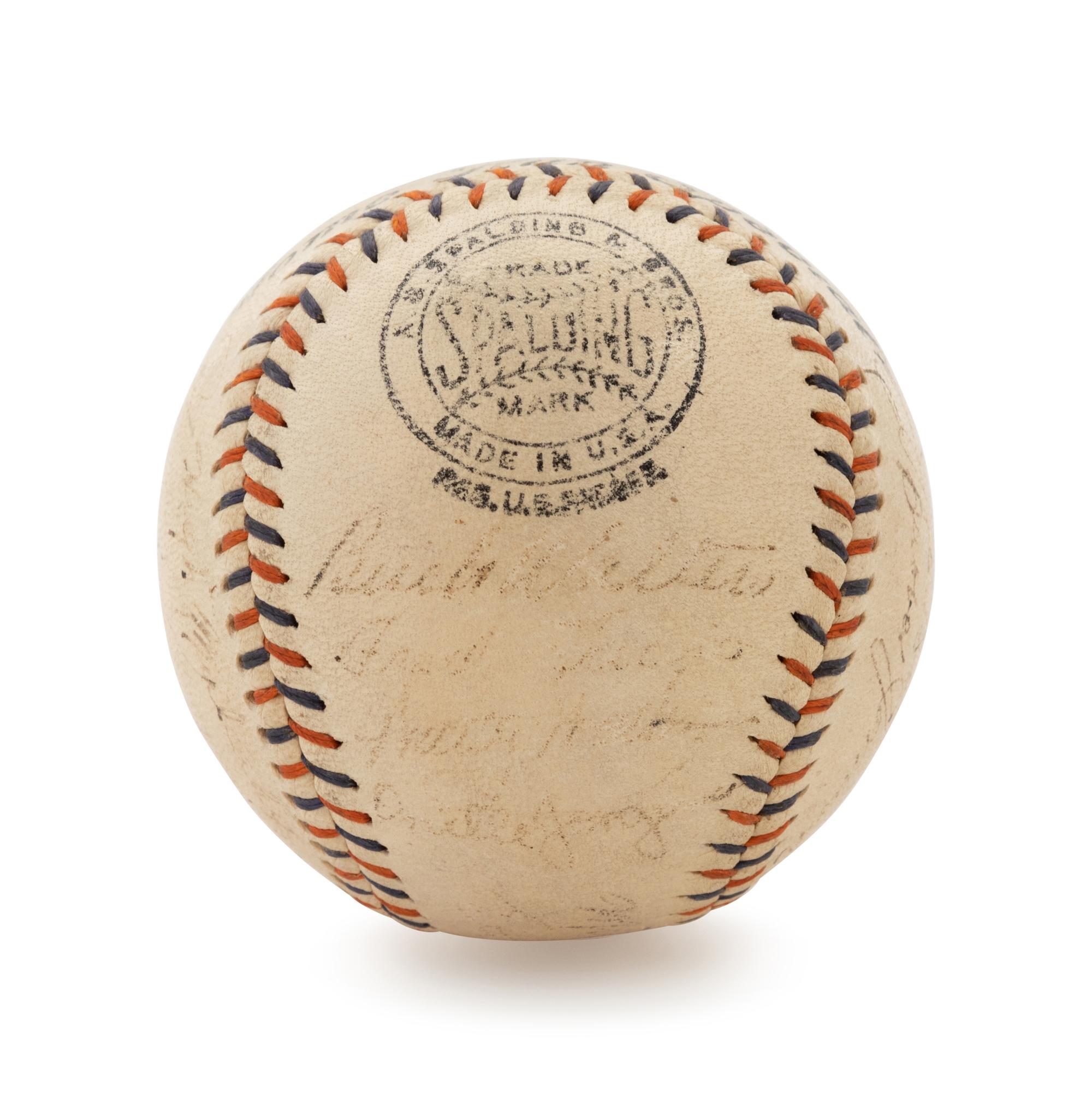A 1935 Philadelphia Phillies Multi-Signed Baseball and Babe Ruth Home Run Special Retail Box,