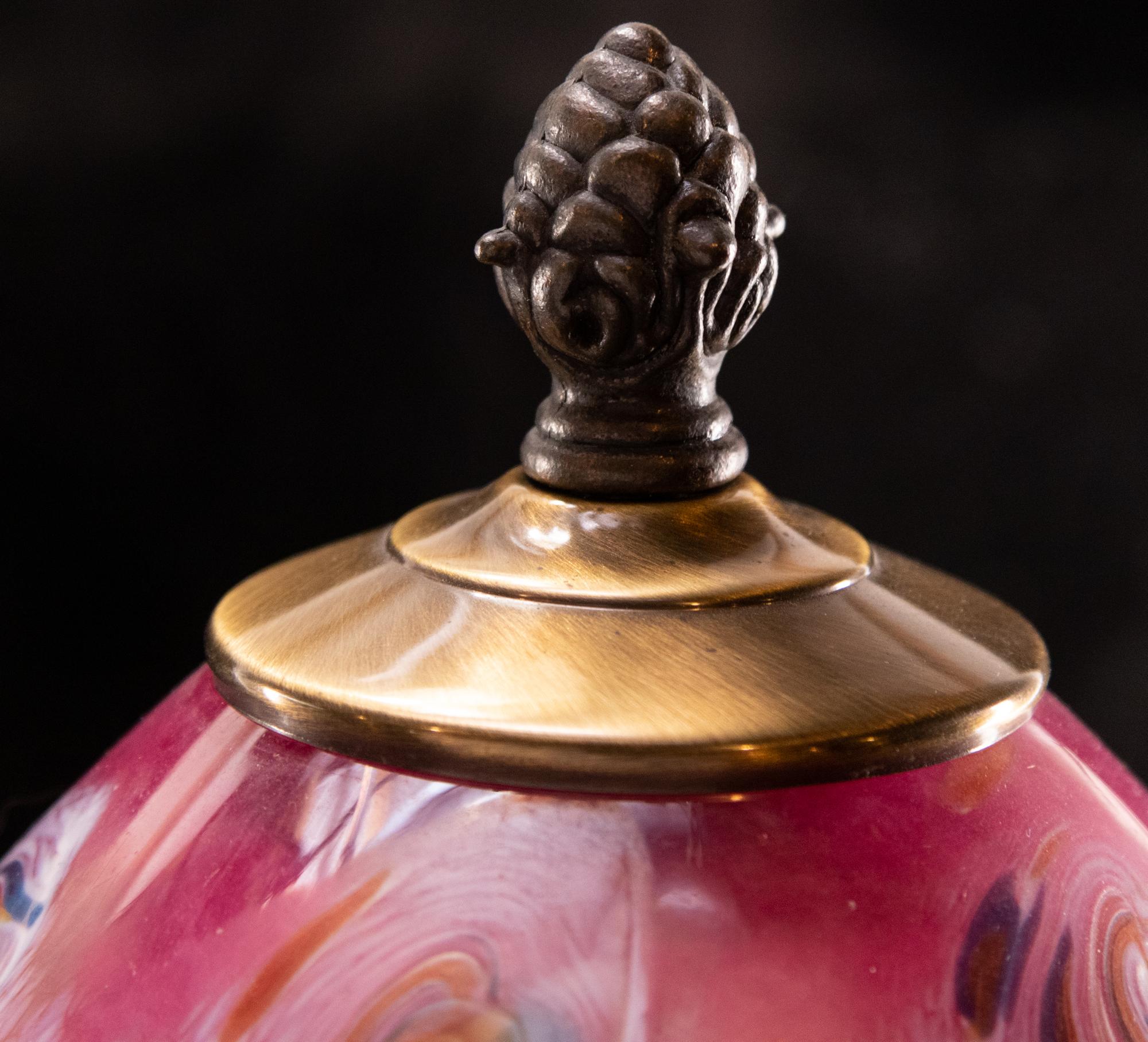 A Pair of Blown Glass Table Lamps