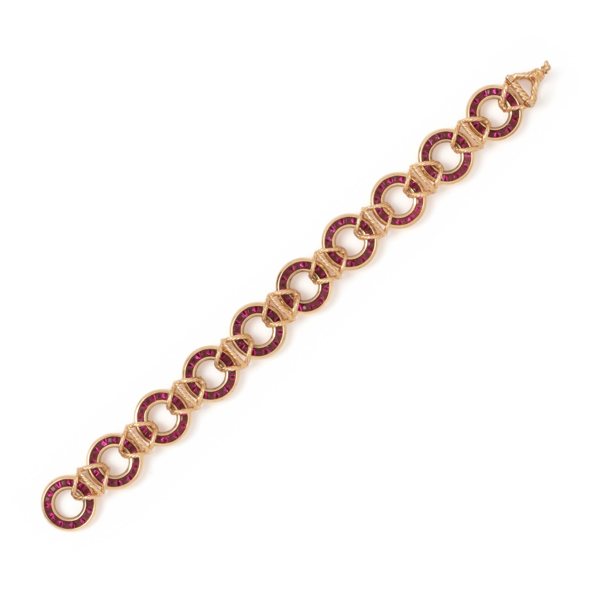 YELLOW GOLD AND GLASS BRACELET