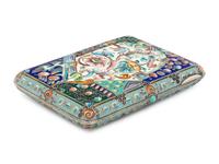A Russian Enameled Silver Cigarette Case