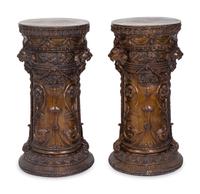 A Pair of Neoclassical Style Patinated Metal Pedestals — 20TH CENTURY