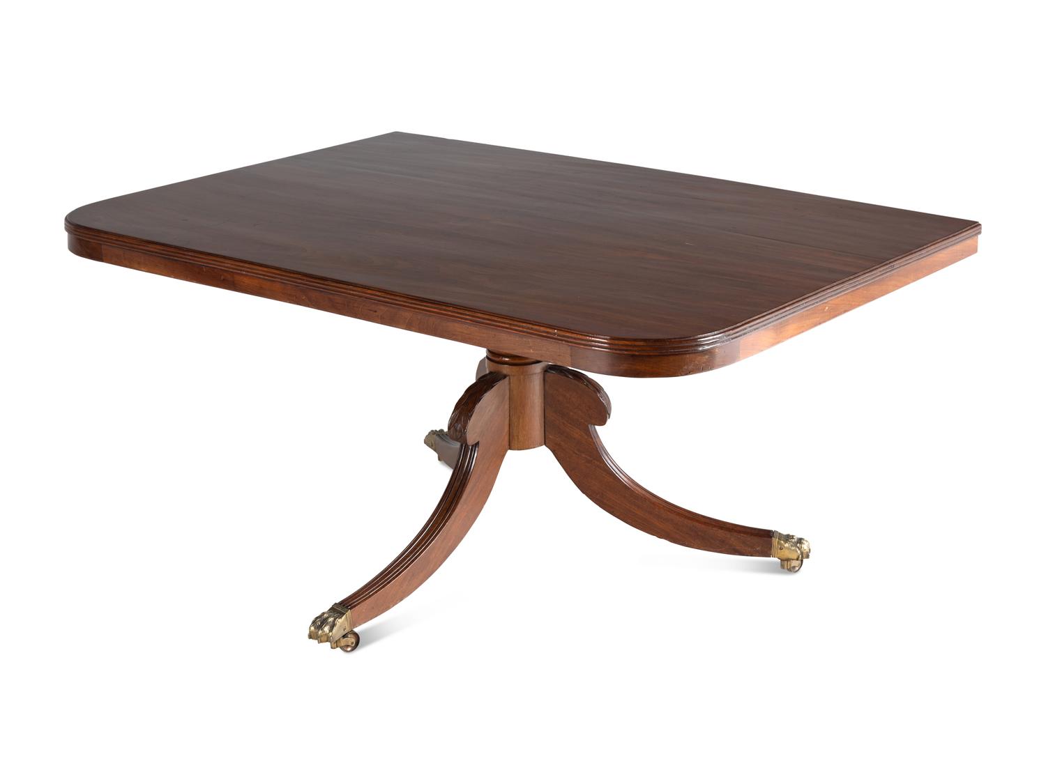 A Regency Style Mahogany Four-Pedestal Dining Table