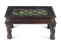 A Moroccan Tile-Inset Low Table