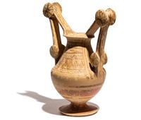 A Mesapian Painted Pottery Trozella