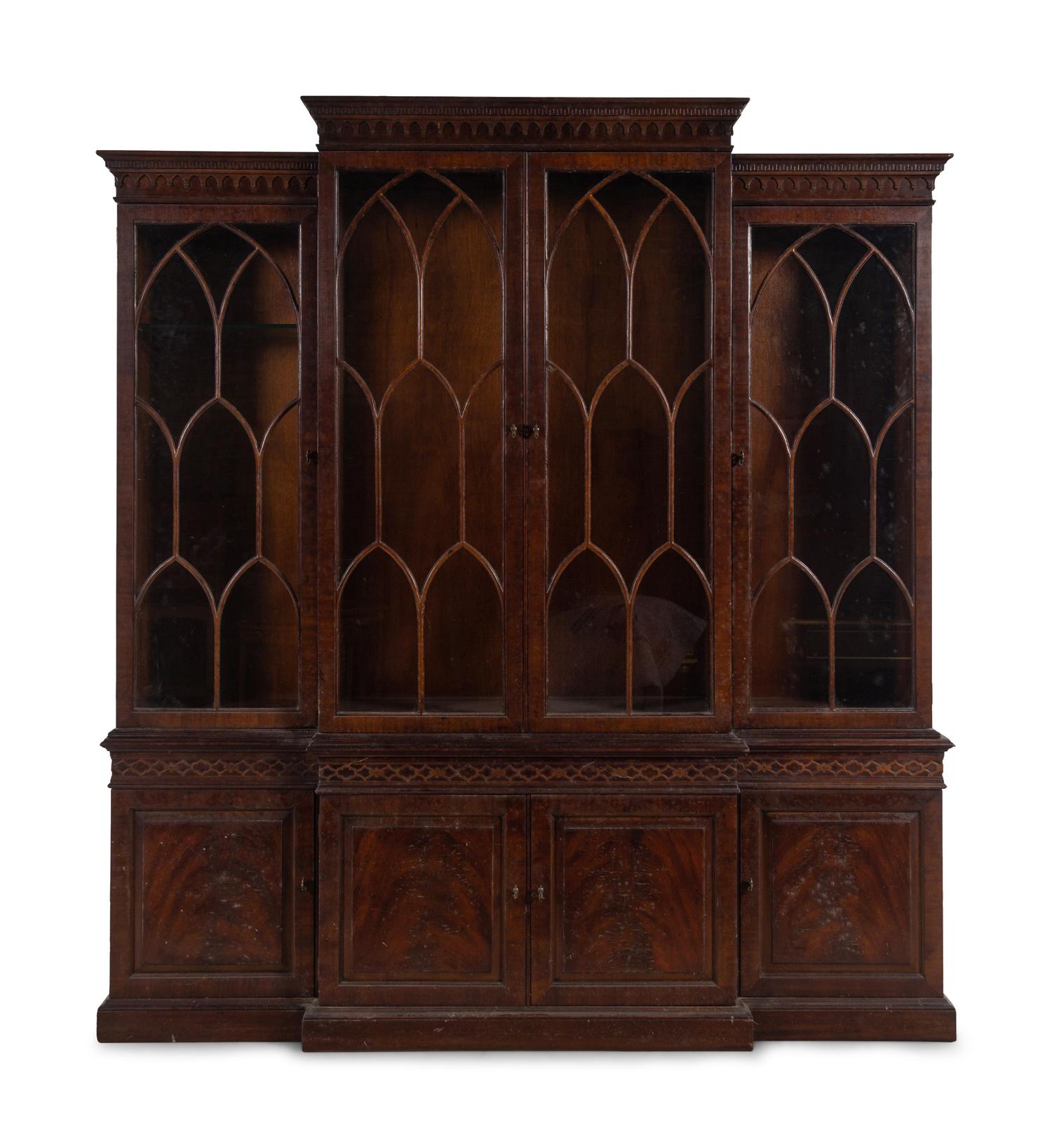 A Henredon Mahogany Breakfront Bookcase