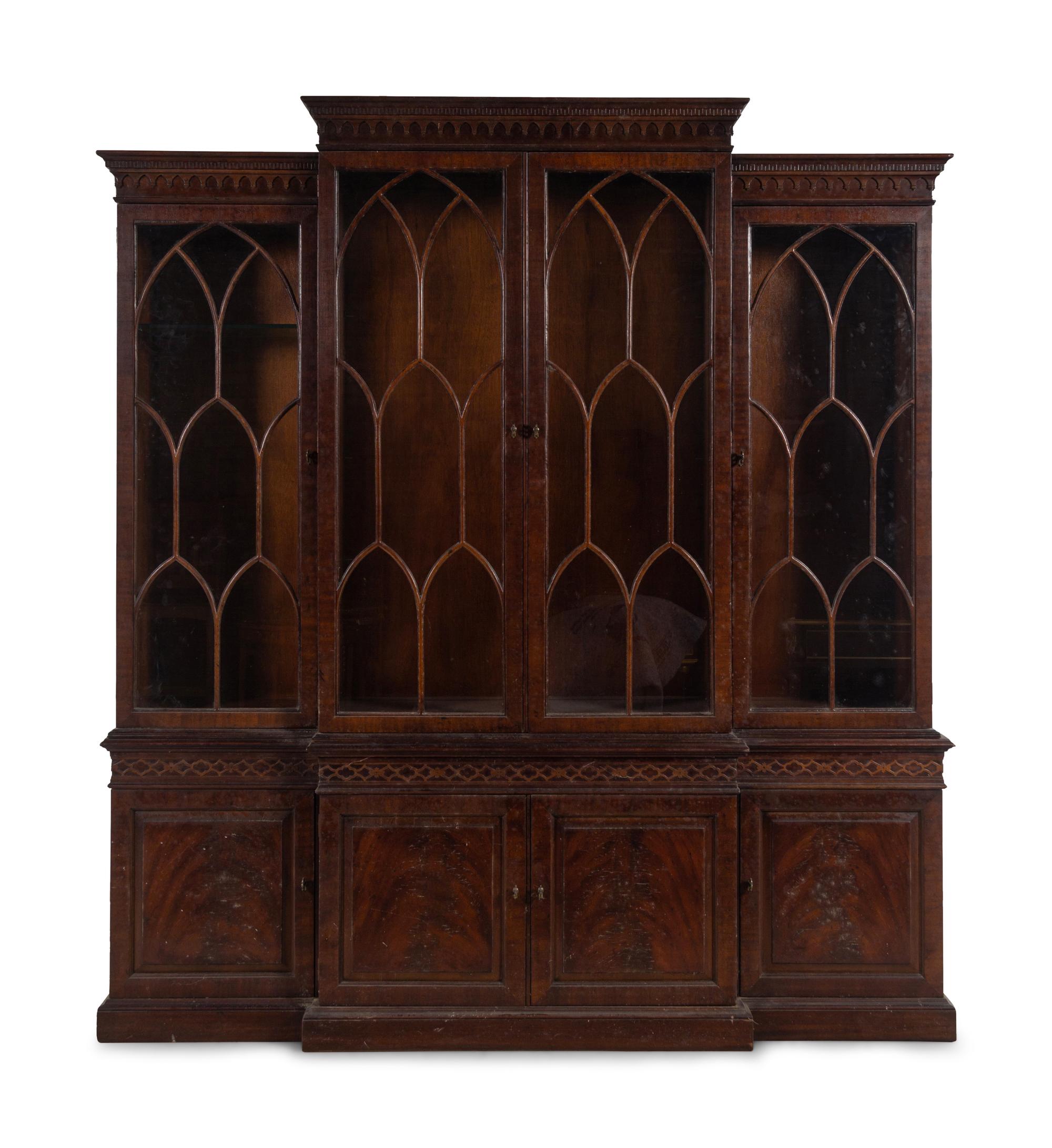 A Henredon Mahogany Breakfront Bookcase