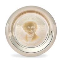 A Group of Twelve Franklin Mint 24K Gold Inlaid Sterling Presidential Plates, Circa 1976