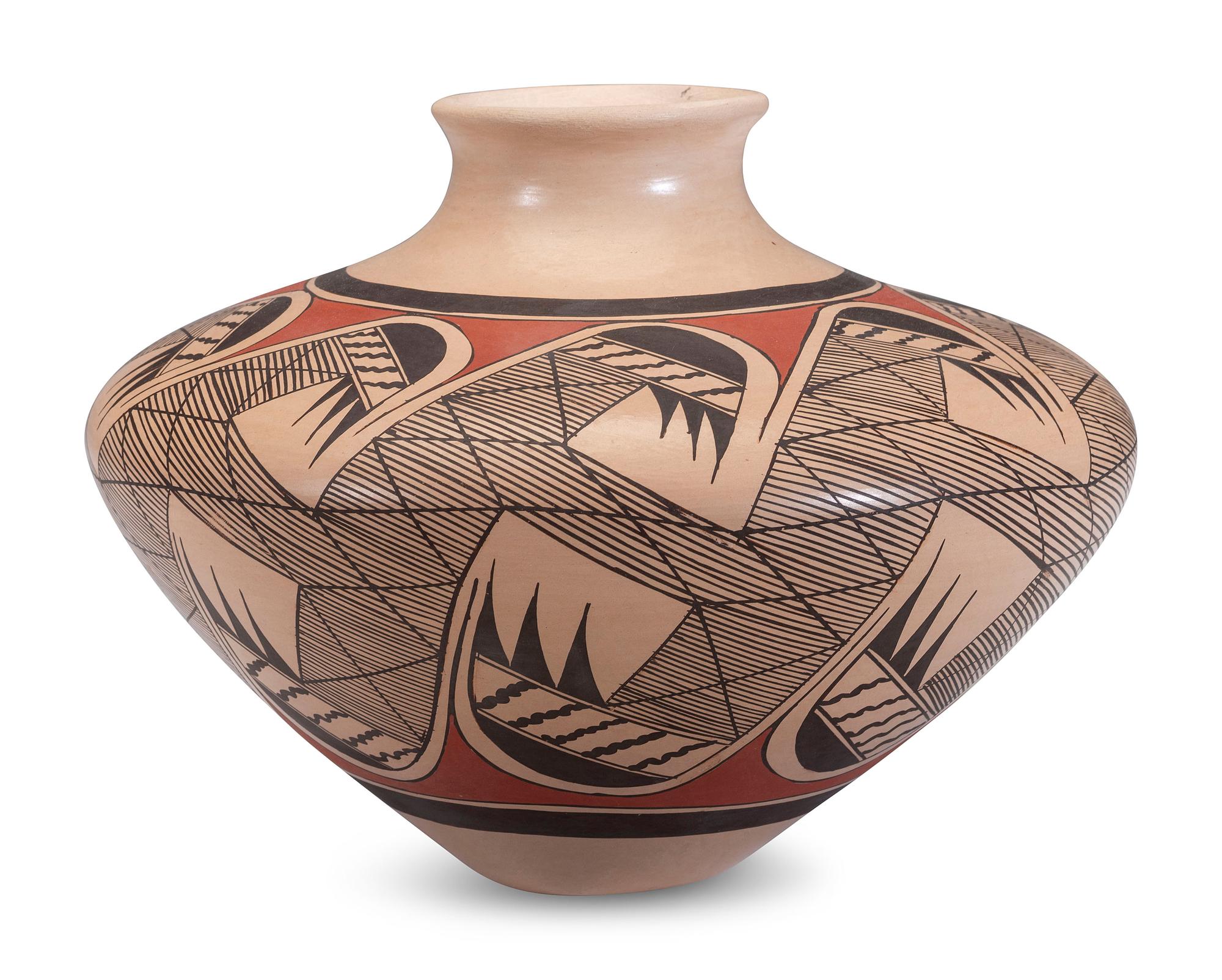 Polychrome Pottery Jar, with Migration Pattern