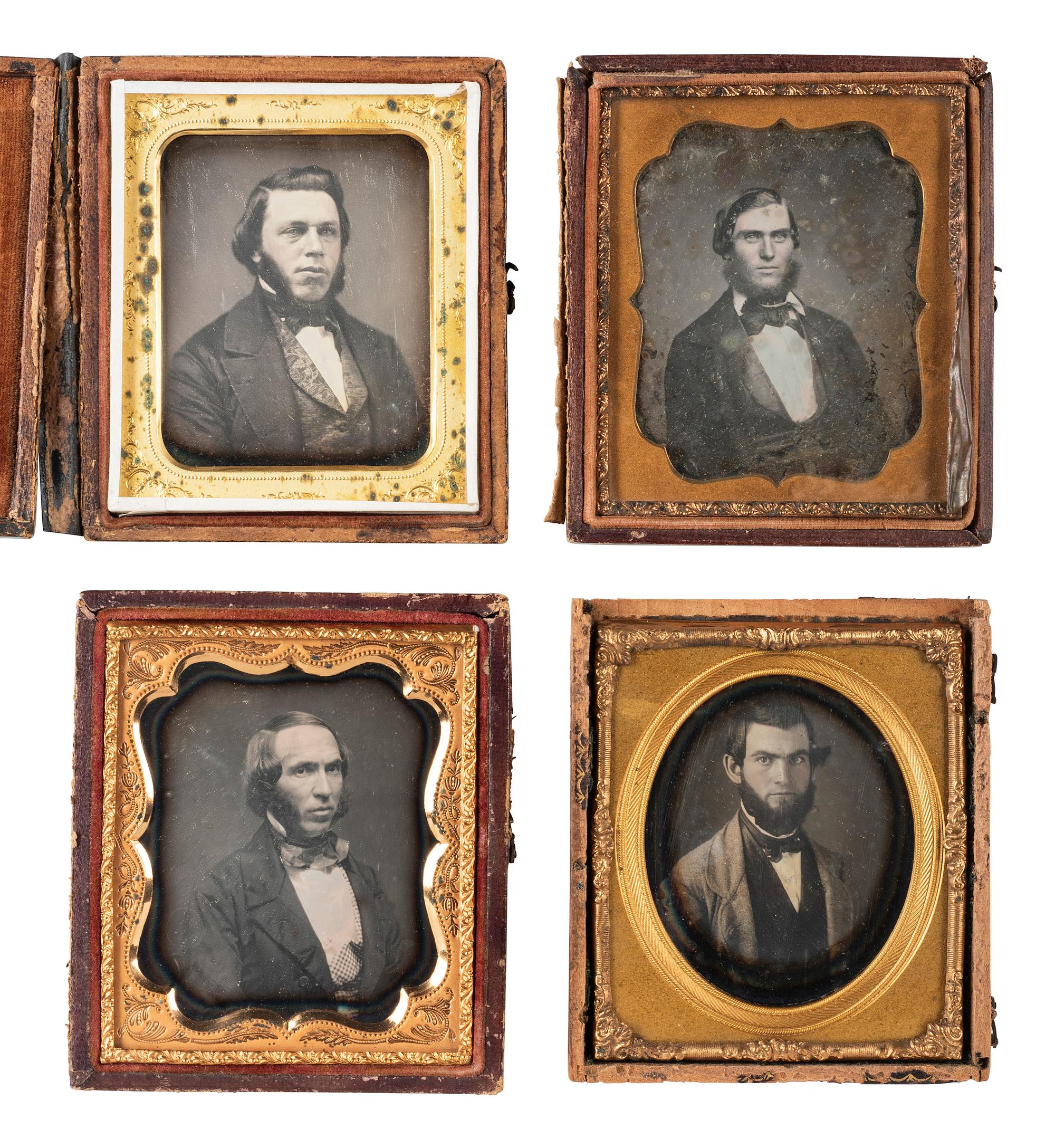 [EARLY PHOTOGRAPHY]. 23 sixth plate daguerreotypes of men sporting facial hair.
