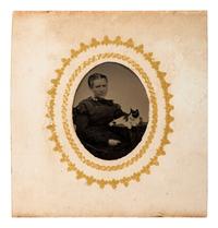 [EARLY PHOTOGRAPHY]. Tintypes of people with cats, incl. a charming portrait of 3 children and their feline friend by Hennigar of Lambertville, NJ.