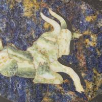 Richard Blow (American, 1984-1993) Capricorn Pietra Dura Plaque, Montici, USA/Italy, circa 1960