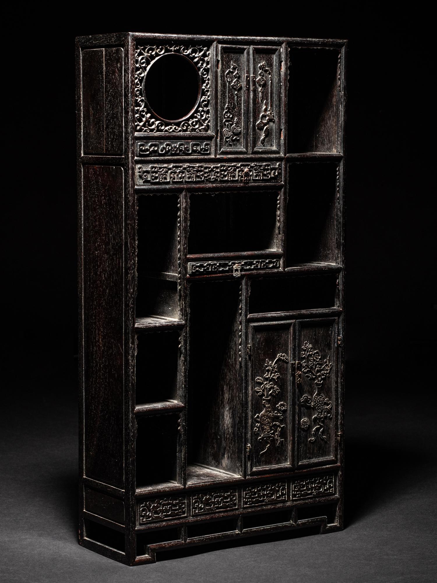 A Small Zitan Wood Displaying Cabinet, Duobaoge