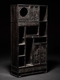 A Small Zitan Wood Displaying Cabinet, Duobaoge