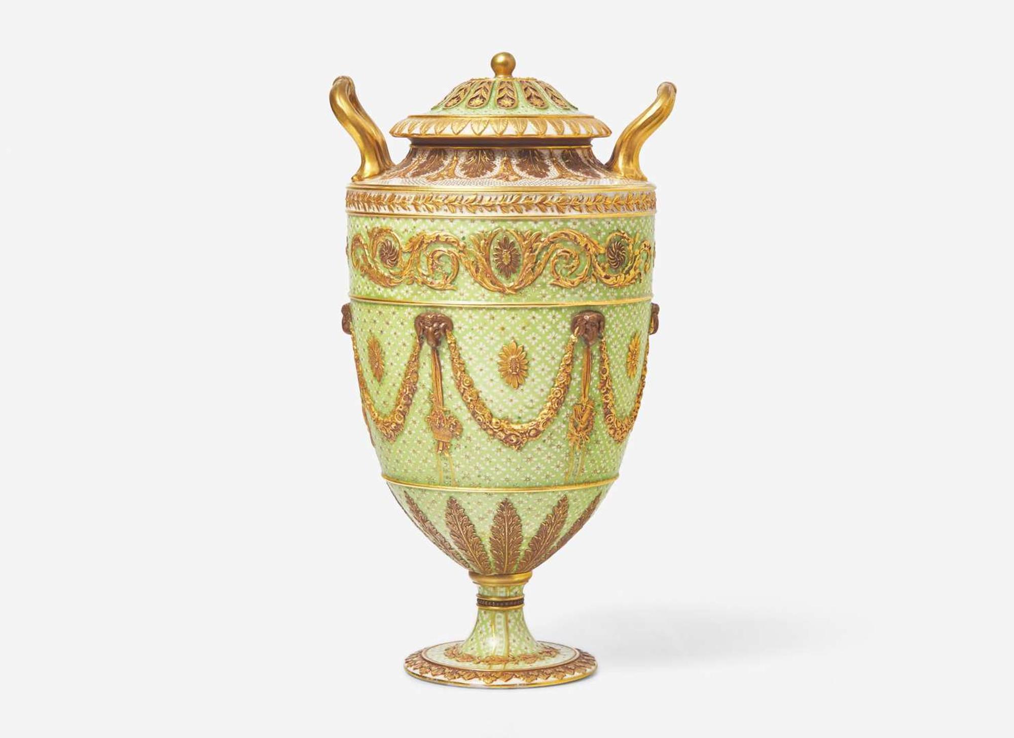 A Wedgwood Victoria Ware Covered Vase, UK, circa 1895