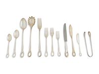 A Tiffany & Co. Silver Flatware Service for Twelve, Designed by Elsa Peretti, Padova Pattern — CIRCA 1984