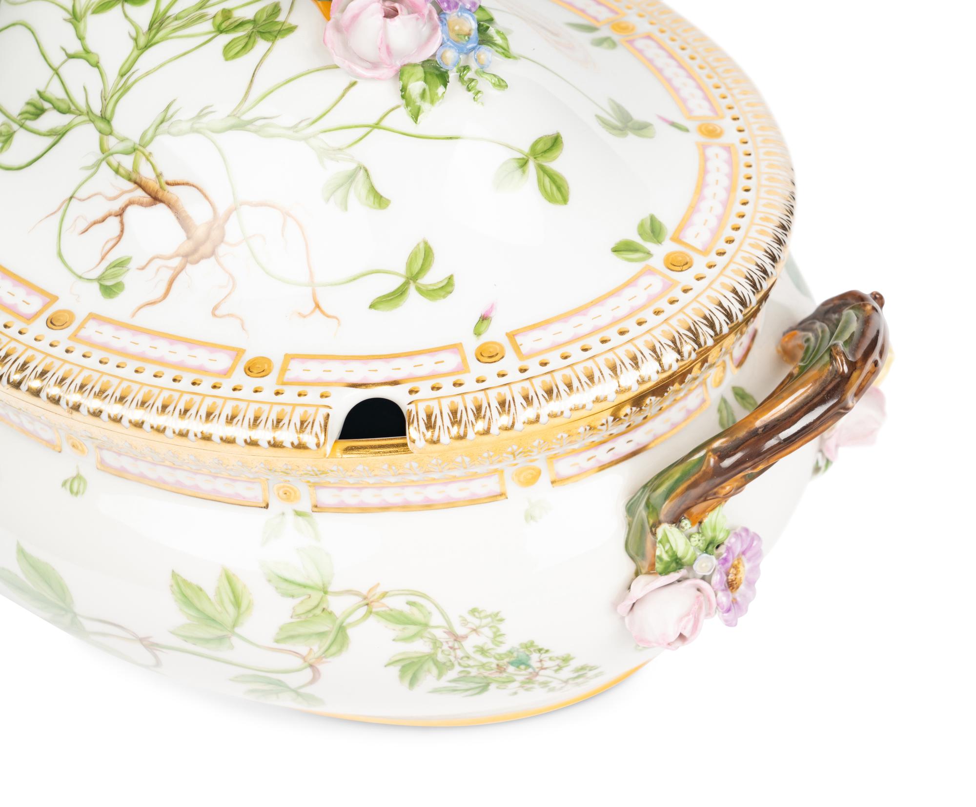 A Royal Copenhagen Flora Danica Porcelain Covered Tureen