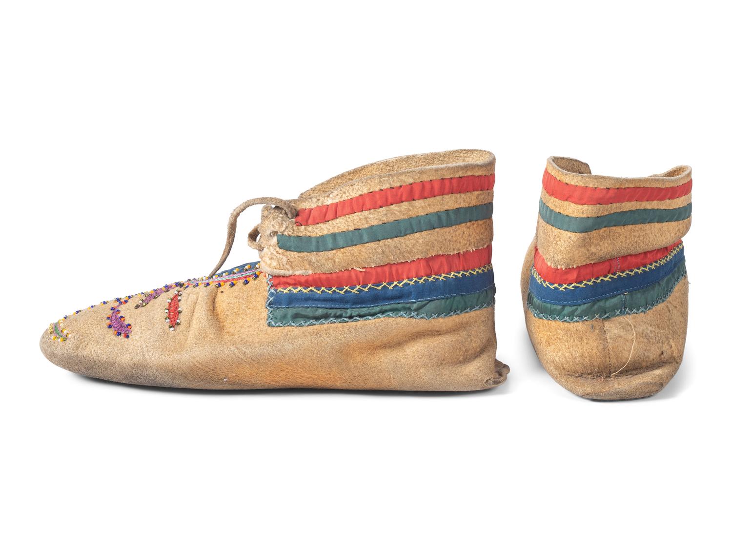 Anishinaabe Beaded Hide Moccasins