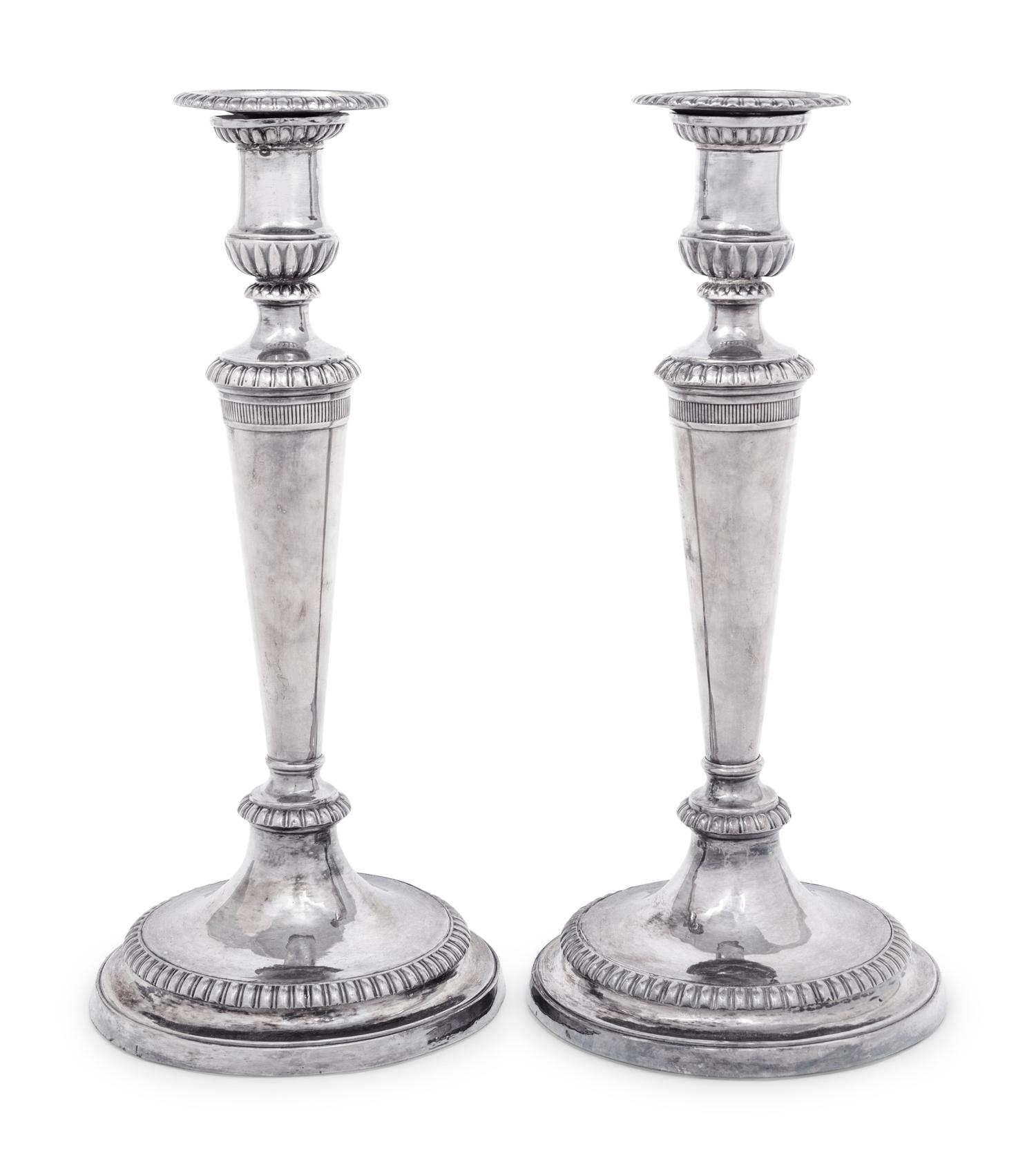 A Pair of Silver Candlesticks
