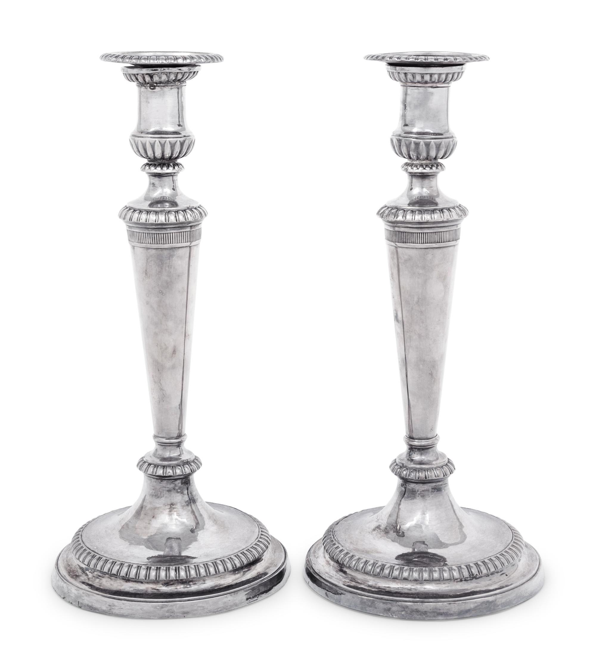 A Pair of Silver Candlesticks