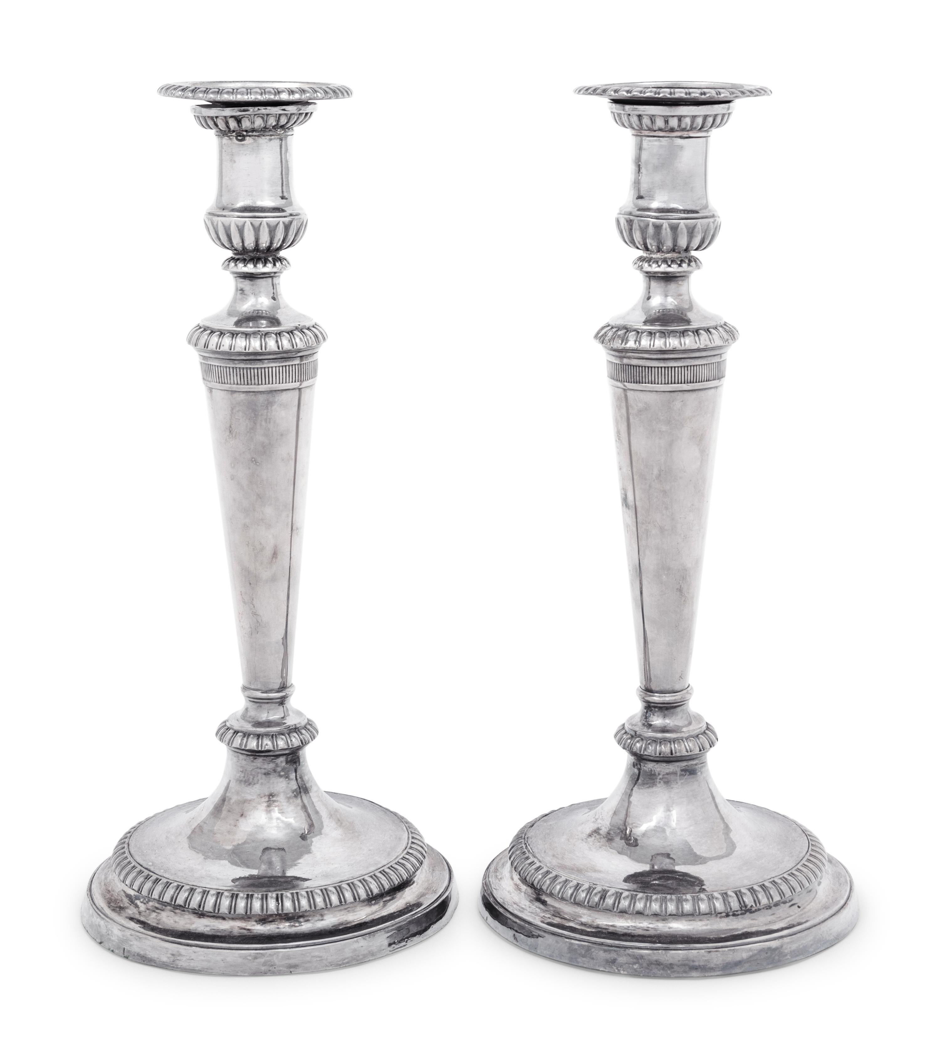 A Pair of Silver Candlesticks