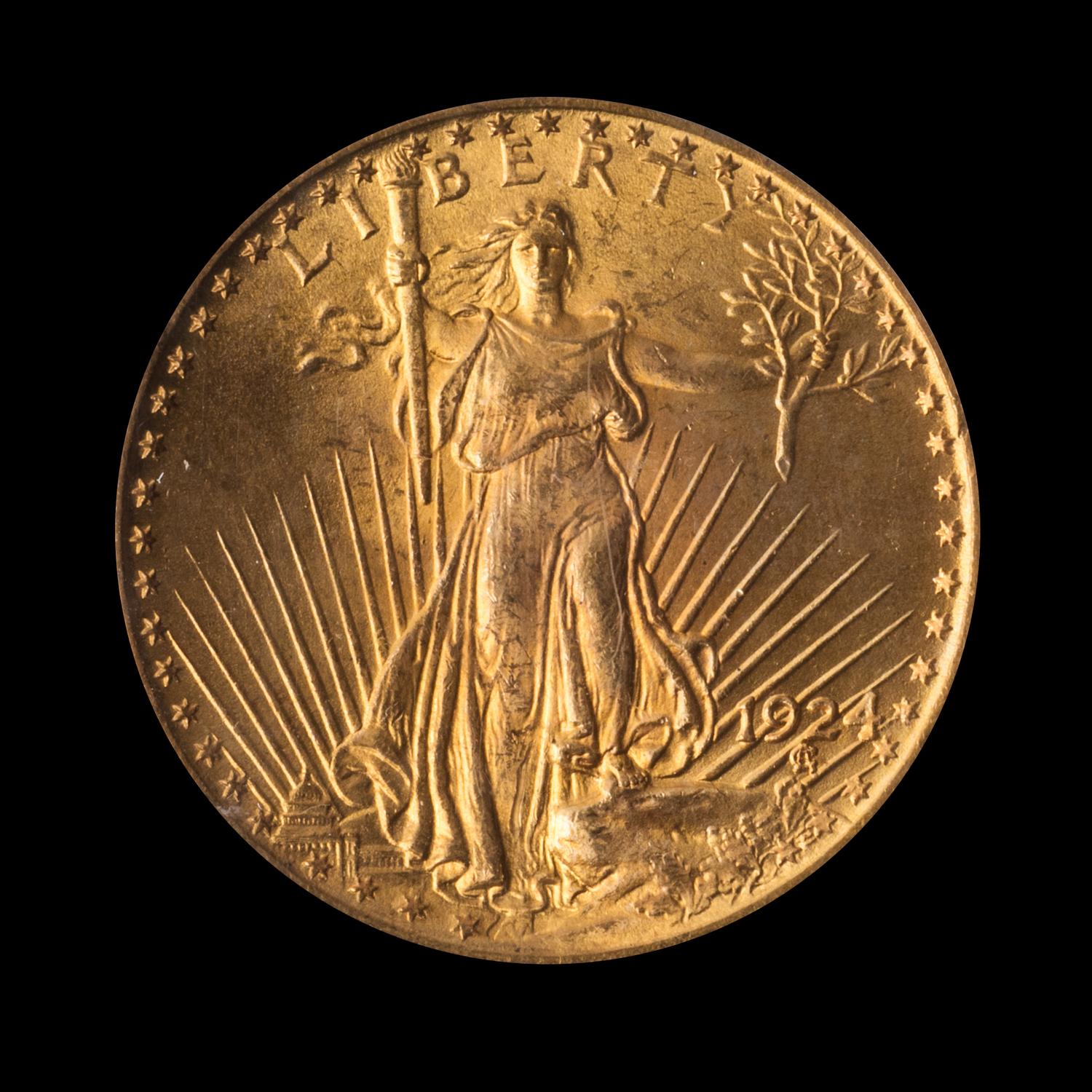 A United States 1924 St. Gaudens $20 Gold Coin