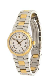 A Stainless Steel and 18 Karat Yellow Gold Riviera Wristwatch, Baume & Mercier,