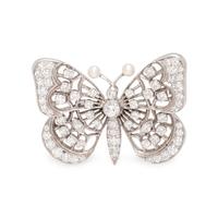 DIAMOND AND SEED PEARL BUTTERFLY BROOCH