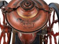 A Charles Parker No. 3000 Painted and Parcel Gilt Double-Wheeled Cast Iron Coffee Mill