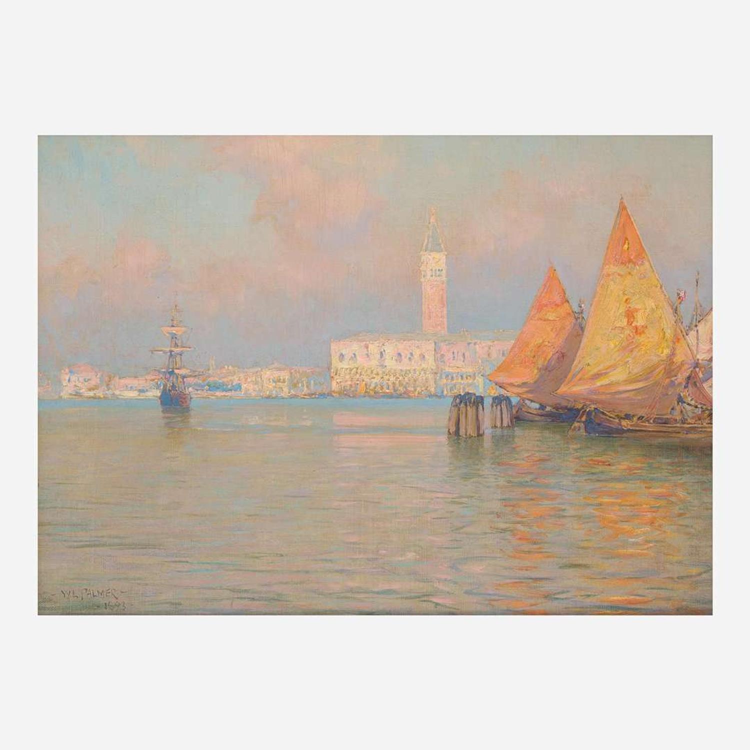 Walter Launt Palmer (American, 1854-1932) Entering Venice Grand Canal