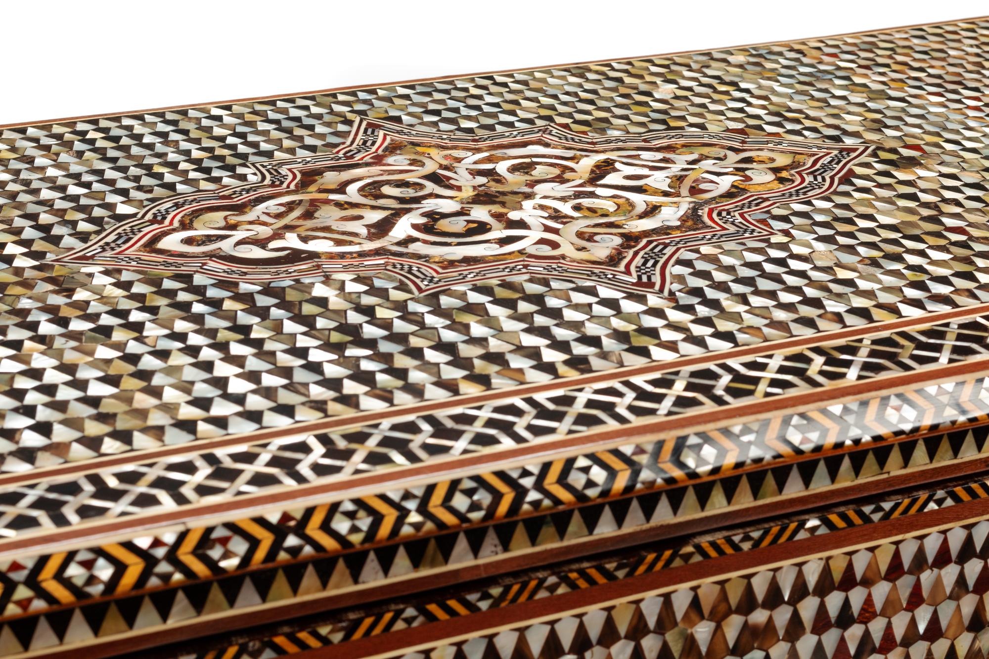 A Moorish Style Mother-of-Pearl Inlaid Chest of Drawers