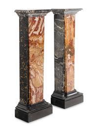 An Associated Pair of Italian Specimen Marble Pedestals