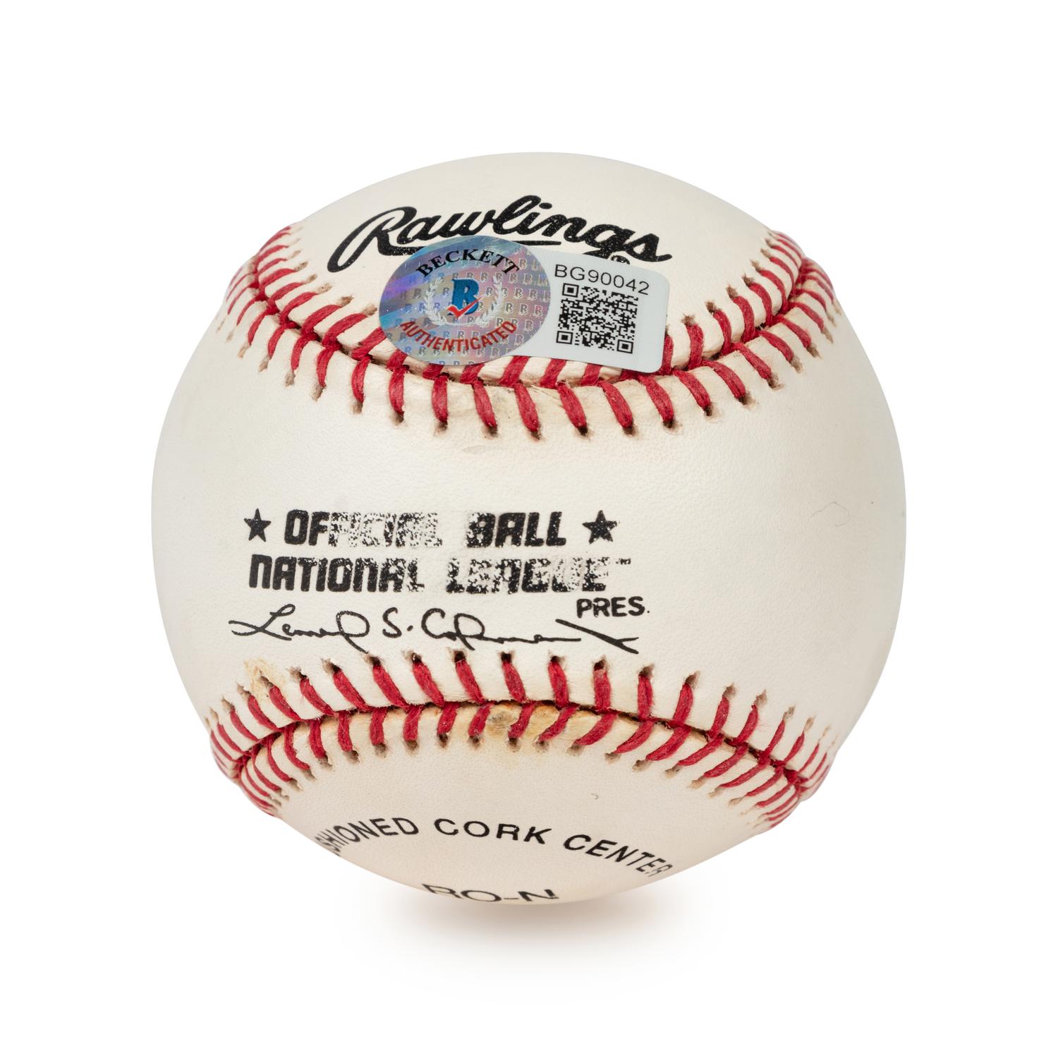 A Frank Thomas Signed Autograph Worth Baseball Bat and Official Major League Baseball (Beckett Authentication Services BAS Certified),