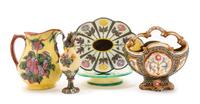 A Group of Majolica Table Articles Height of largest 9 inches. — 19TH CENTURY AND LATER