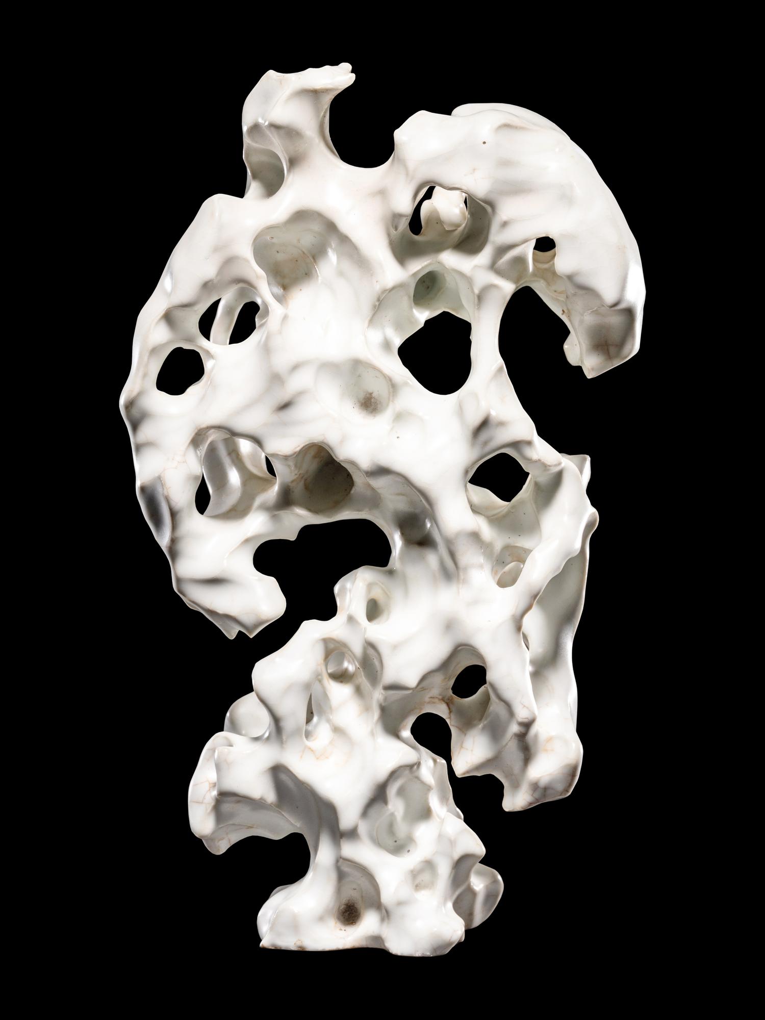 A White Glazed Porcelain Scholar's Rock