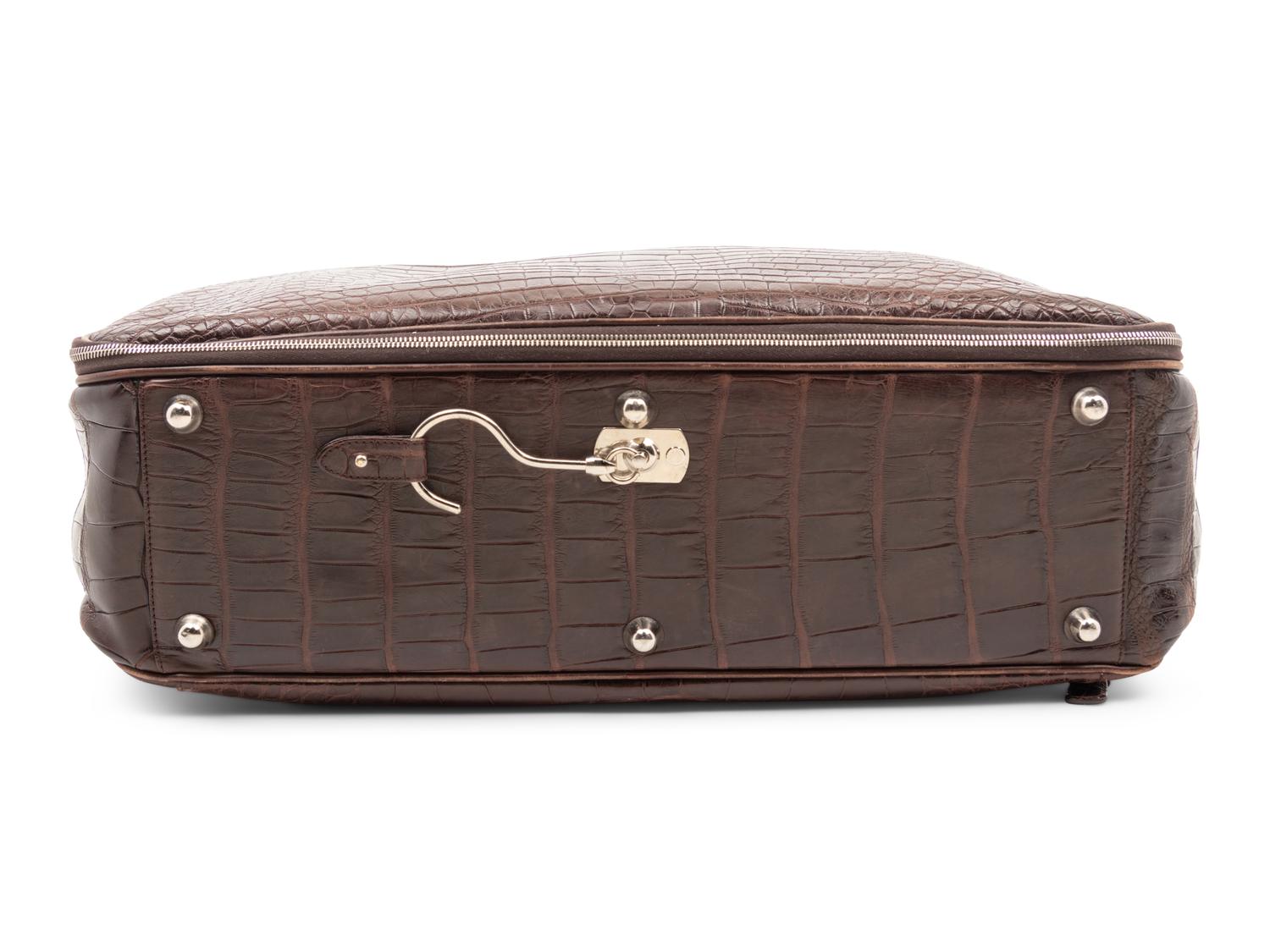 Brioni Brown Alligator Garment Bag,